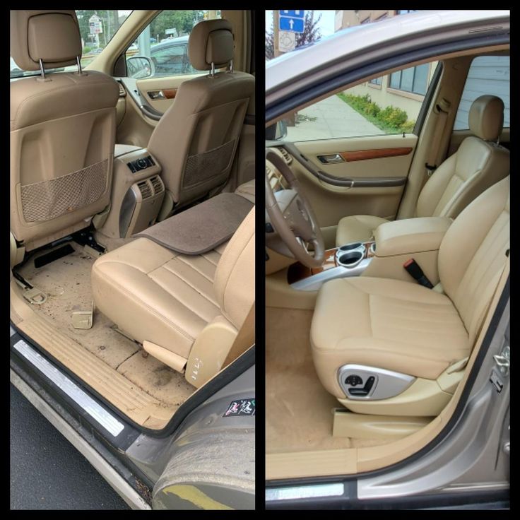 Mercedes driver seat — full interior deep clean, leather revived.