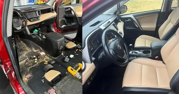 Toyota RAV4 — full interior detail, dashboard and console restored.