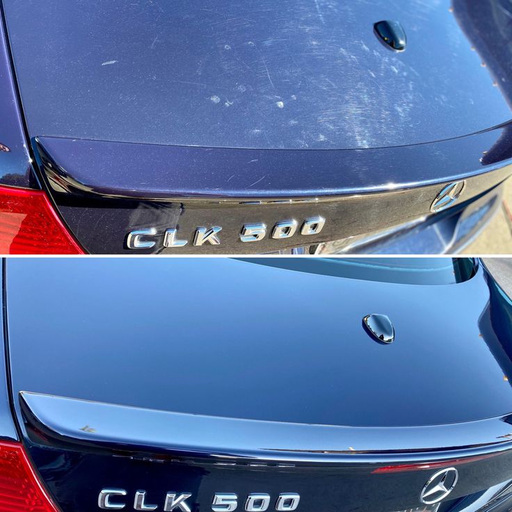 Mercedes CLK — scratch and swirl correction on trunk panel.